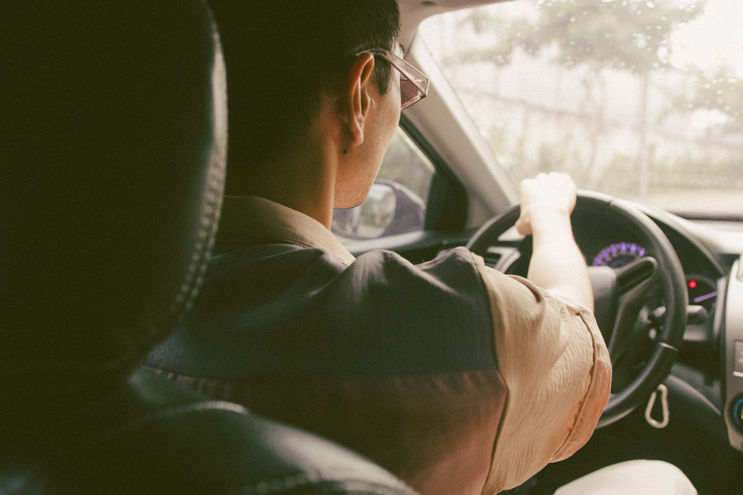 Back View of Male Driver 